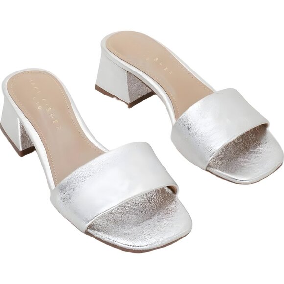 Marc Fisher Olysa Block Heel Slide Sandals White Dressy Mules Women's US 5.5 - Picture 4 of 6